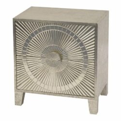 Libra Interiors Coco 2 Drawer Bedside Table in Silver