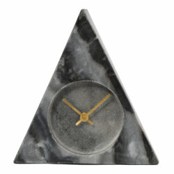 Libra Midnight Mayfair Collection - Grey Marble Triangular Mantel Clock | Outlet