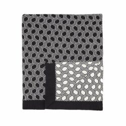 Ted Baker Geo Knitted Knitted Throw, Black/Natural