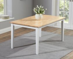 Chiltern 150cm White and Oak Painted Dining Table