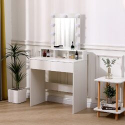 145cm H Makeup Dressing Table with Lighted Mirror