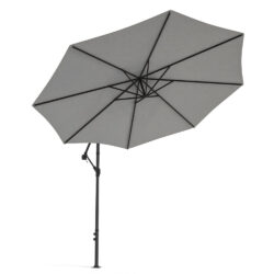 3M Light Grey Sun Parasol Hanging Banana Umbrella Outdoor Sun Shade