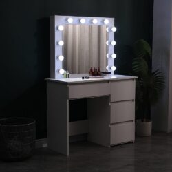 43cm D Hollywood Dressing Table with Large Lighted Mirror