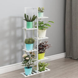 5/6 Tier Flower Stand Plant Pot Display Ladder Shelves Bamboo Shelf Storage Rack