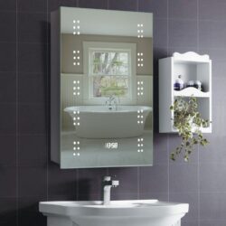 700x500MM LED Illuminated Mirror Cabinet with Shaver Socket&Demister Pad