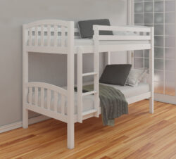 American - Single - Kids White Solid Pine Wooden Bunk Bed Frame - Detatchable - 3ft - Happy Beds