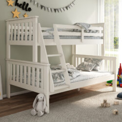 Atlantis - Kids White Pine -Triple Sleeper Bunk Bed Frame - 3ft and 4ft - Happy Beds