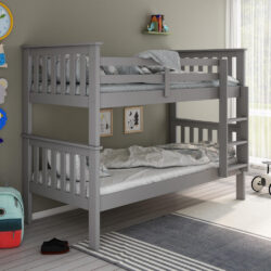 Atlantis - Single - Kids Bunk Bed - Grey - Wooden - 3ft - Happy Beds