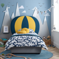 Balloon - Kids' Bed - Blue and Yellow - Fabric - 3ft - Happy Beds