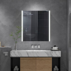 Bathroom Double Doors LED Mirror Cabinet with Smart Switch