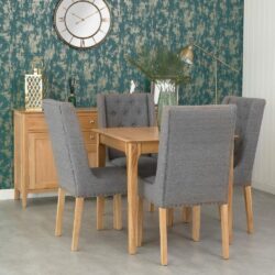 Bergen Oak Square Fixed Top Dining Table