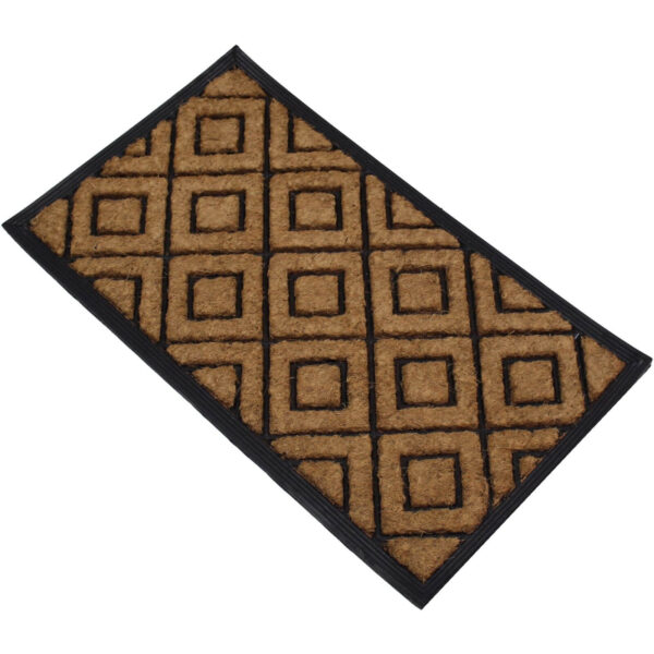 Check Rubber Coir Doormat - 40 x 70cm