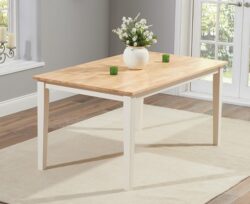 Chiltern 150cm Cream and Oak Painted Dining Table