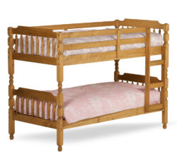 Colonial - Kids Bunk Bed - Waxed Pine - Wooden - Single - 3ft - Happy Beds