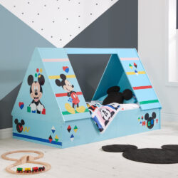 Disney - Mickey Mouse - Single - Kids Tent Bed - Blue - Wooden - 3ft - Happy Beds