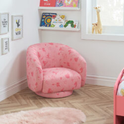 Disney - Princess - Kids Accent Swivel Chair - Pink - Fabric - Happy Beds