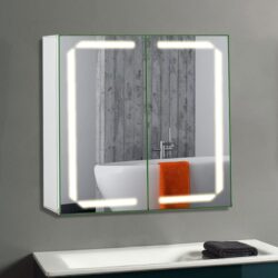 Double Door Smart LED Bathroom Mirror Cabinet with Anti Fog