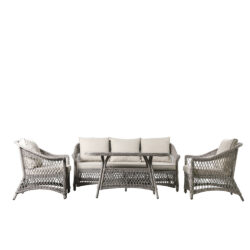 Gallery Outdoor Lincoln Country 5 Seater Sofa Dining/Tea Set in Stone