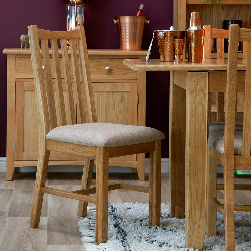 Gloucester Oak Dining Chair Fabric Seat Online in UK Buy Now