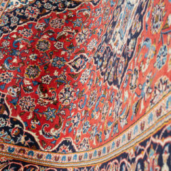 Hand Knotted Red Medallion Kashan Rug - Persian - 150cm x 265cm