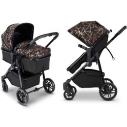 Ickle Bubba Moon 2-in-1 Pushchair + Carrycot - Black/Copper/Black