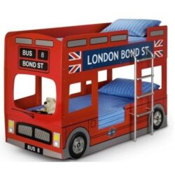 Lejane Bus Modern Style Children Bunk Bed In Red