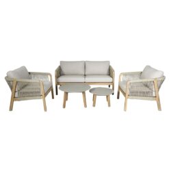 Maze Outdoor Martinique Rope Weave Sofa Set in Acacia & Rope / 2 Seater