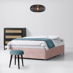 Small Single - Divan Bed - Pink - Velvet - 2ft6 - Happy Beds