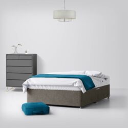 Small Single - Divan Bed - With Storage - Dark Grey - Fabric - 2ft6 - Happy Beds