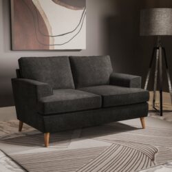 Stockholm 2 Seater Sofa Plush Asphalt Fabric