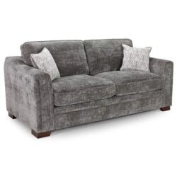 Accra Velvet 3 Seater Sofa With Solid Wood Frame In Grey