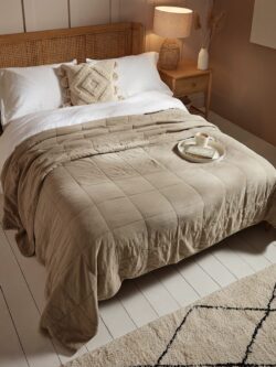 Cotton Quilted Bedspread - Oyster