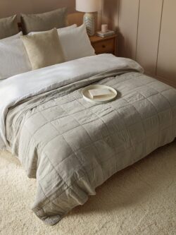 Cotton Quilted Bedspread - Swedish Grey