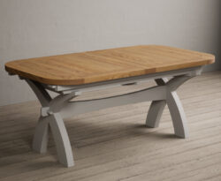 Extending Olympia 180cm Oak and Soft White Painted Dining Table