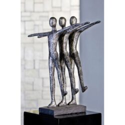 Ballett Sculpture In Antique Silver With Black Base