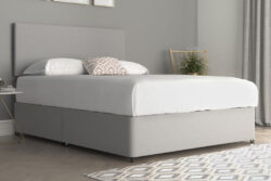 Essential Divan Bed, Woven Grey, Small Single