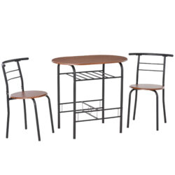 HOMCOM MDF 2 Person Dining Table Set 2-Seater Bar Stool and Table Set Aosom UK