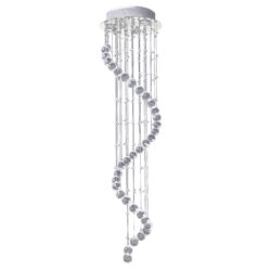 HOMCOM Modern Crystal Chandelier Ceiling Light Pendant Lamp Chrome Finish Glass Droplets New, 160 Octagons, Ф30 x 120cm