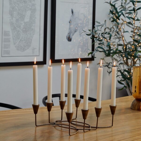 Ivyline Circular 8 Pc Candle Holder in Antique Bronze