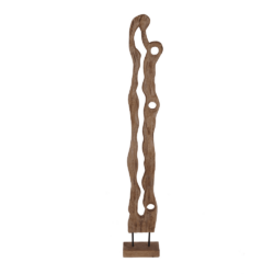 Libra Interiors Carved Wood Textured Sculpture Large