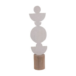 Libra Interiors Totem Sculpture on Stand White Small