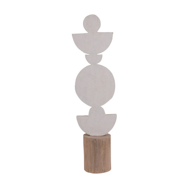 Libra Interiors Totem Sculpture on Stand White Small