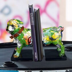Ocala Polyresin Bookend Mops Sculpture In Multicolour