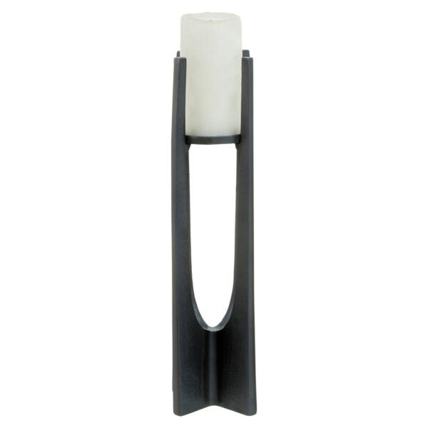 Olivia's Dante Large Grey Finish Candle Holder
