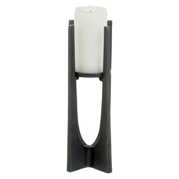 Olivia's Dante Small Grey Finish Candle Holder