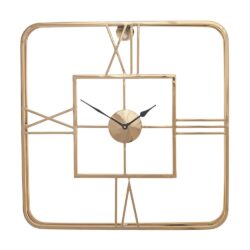 Olivia's Metal Square Wall Clock in Gold