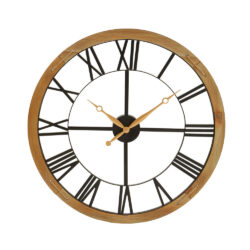 Olivia's Soft Industrial Collection - Vita Skeleton Metal Wall Clock in Black & Gold