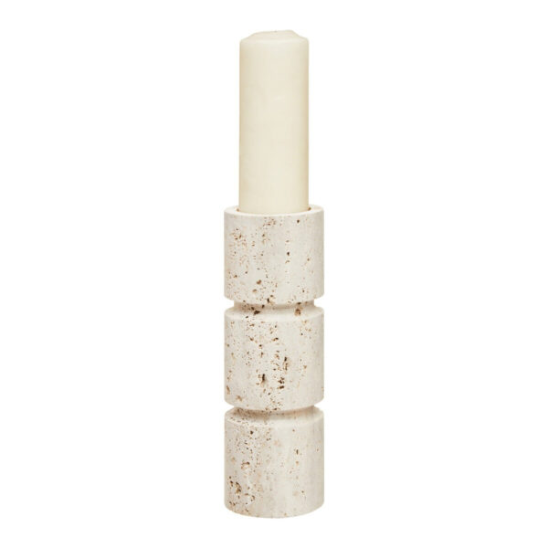 Olivia's Tibor Travertine Large Candle Holder