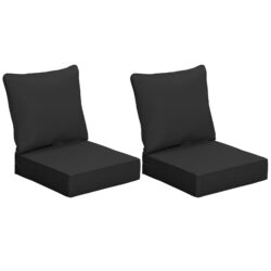 Outsunny 4 Pcs Outdoor Seat and Back Cushion Set Patio Deep Seating Chair Replacement Cushion Aosom UK
