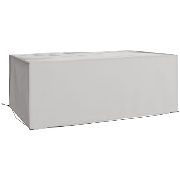 Outsunny 600D Oxford Patio Set Cover Outdoor Garden Rattan Furniture Protection Cover Protector Waterproof Anti-UV Grey 210L x 140W x 80Hcm Aosom UK